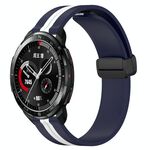 Cinturino per orologio in silicone con chiusura magnetica pieghevole For Honor Watch GS Pro da 22 mm (blu notte + bianco)