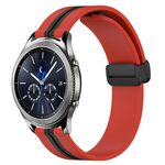 Per Samsung Gear S3 Classic 22mm cinturino in silicone pieghevole con chiusura magnetica (rosso + nero)