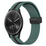 Per Garmin Vivomove Sport 20 mm pieghevole cinturino in silicone con chiusura magnetica (verde oliva + nero)