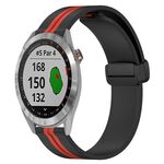 Per Garmin Approach S40 Cinturino in silicone pieghevole da 20 mm con chiusura magnetica (nero + rosso)