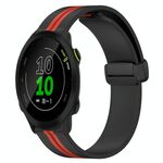 Per Garmin Forerunner 158 Cinturino in silicone pieghevole da 20 mm con chiusura magnetica (nero + rosso)