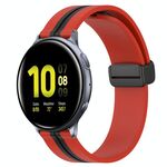 Per Samsung Galaxy Watch Active 2 40mm 20mm Cinturino in silicone pieghevole con chiusura magnetica (rosso + nero)