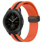 Per Samsung Galaxy Watch 42mm 20mm Cinturino in silicone pieghevole con chiusura magnetica (arancione + nero)