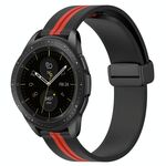 Per Samsung Galaxy Watch 42mm 20mm Cinturino in silicone pieghevole con chiusura magnetica (nero + rosso)