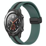 Per Huawei Watch 2 Cinturino in silicone pieghevole da 20 mm con chiusura magnetica (verde oliva + nero)