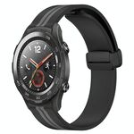 Per Huawei Watch 2 Cinturino in silicone pieghevole da 20 mm con chiusura magnetica (nero + grigio)