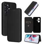 Per OPPO Reno11 F 5G Custodia per cellulare in pelle con texture in fibra di carbonio (nera)
