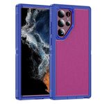 Per Samsung Galaxy S22 Ultra 5G Guard Life Custodia impermeabile per telefono smerigliata (blu + rosa rossa)