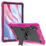 Per Honor Pad X9 Custodia per tablet PC ibrida in silicone antiurto con supporto (nero + rosa rossa)