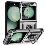 Per Samsung Galaxy Z Flip6 5G antiurto TPU + custodia per PC con supporto (argento)