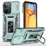 Per Xiaomi Poco X6 Pro/Redmi K70E Armor PC + Custodia per telefono con protezione per fotocamera in TPU (verde alpino)