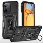Per Xiaomi Poco X6 Pro/Redmi K70E Armor PC + Custodia per telefono con protezione per fotocamera in TPU (Nero)
