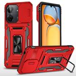 Per Xiaomi Poco X6 Pro/Redmi K70E Armor PC + Custodia per telefono con protezione per fotocamera in TPU (Rosso)