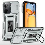 Per Xiaomi Poco X6 Pro/Redmi K70E Armor PC + Custodia per telefono con protezione per fotocamera in TPU (grigio)