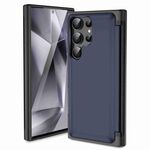 Custodia per telefono con supporto a vibrazione 3 in 1 per Samsung Galaxy S22 Ultra 5G (blu reale)