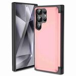Custodia per telefono con supporto a vibrazione 3 in 1 per Samsung Galaxy S22 Ultra 5G (rosa)