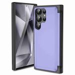 Custodia per telefono con supporto a vibrazione 3 in 1 per Samsung Galaxy S22 Ultra 5G (viola chiaro)