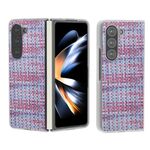 Custodia per telefono in PU con cornice traslucida satinata colorata per Samsung Galaxy Z Fold6 5G (viola)