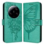 Custodia per telefono in pelle con farfalla ultra goffrata Xiaomi 13 (verde)