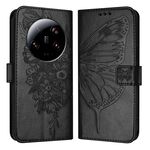 Per Xiaomi 13 Custodia per telefono in pelle a farfalla ultra goffrata (nera)
