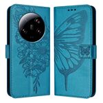 Custodia per telefono in pelle farfalla ultra goffrata per Xiaomi 13 (blu)