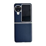 Per OPPO Find N3 Flip Custodia per telefono antiurto ultrasottile in fibra di carbonio Kevlar (blu scuro)