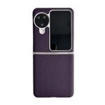 Per OPPO Find N3 Flip Kevlar Custodia per telefono antiurto ultrasottile in fibra di carbonio (viola)