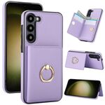 Per Samsung Galaxy S22 5G Custodia per telefono con porta carte antifurto RFID (viola)