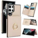 Per Samsung Galaxy S22 Ultra 5G Custodia per telefono con supporto per anello antifurto RFID (bianco)