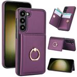 Per Samsung Galaxy S23+ 5G Custodia per cellulare con porta carte antifurto RFID (viola scuro)
