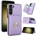 Per Samsung Galaxy S23+ 5G Custodia per telefono con supporto per anello antifurto RFID (viola)