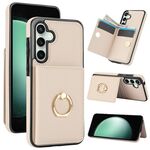 Per Samsung Galaxy S23 FE 5G RFID Custodia per telefono con supporto per anello antifurto per carte (bianco)