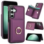 Per Samsung Galaxy S23 FE 5G RFID Custodia per cellulare con anello antifurto per carte (viola scuro)