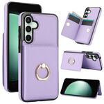 Per Samsung Galaxy S23 FE 5G RFID Custodia per telefono con anello antifurto per carte (viola)