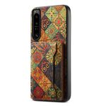 Custodia per telefono con supporto per slot per scheda IV per Sony Xperia 1 (giallo autunno)