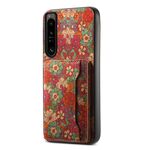 Custodia per telefono con supporto per slot per scheda IV per Sony Xperia 1 (rosso estate)