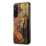 Custodia per telefono con supporto per slot per scheda Sony Xperia 1 V (giallo autunno)