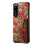 Custodia per telefono con supporto per slot per scheda Sony Xperia 5 III (rosso estate)