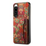 Custodia per telefono con supporto per slot per scheda Sony Xperia 5 IV (rosso estate)