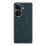 Per vivo iQOO Neo9 Custodia per cellulare in pelle PU con texture incrociata argento bordo (verde scuro)