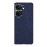 Per vivo iQOO Neo9 Custodia per cellulare in pelle PU con texture incrociata argento bordo (blu zaffiro)
