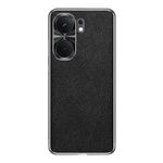 Per vivo iQOO Neo9 Custodia per telefono in pelle PU con trama incrociata argento bordo argento (nera)
