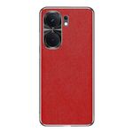 Custodia per telefono in pelle PU con texture incrociata argento bordo vivo iQOO Neo9 (rossa)