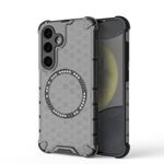 Custodia antiurto per telefono con anello magnetico a nido d'ape per Samsung Galaxy S24 5G (nero)