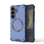 Custodia per telefono antiurto con anello magnetico a nido d'ape per Samsung Galaxy S24 5G (blu)