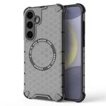 Custodia antiurto per telefono con anello magnetico a nido d'ape per Samsung Galaxy S24+ 5G (nero)