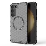 Custodia antiurto per telefono con anello magnetico a nido d'ape per Samsung Galaxy S23+ 5G (nero)