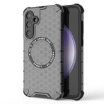 Custodia antiurto per telefono con anello magnetico a nido d'ape per Samsung Galaxy S23 FE 5G (nero)