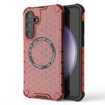 Custodia per telefono antiurto con anello magnetico a nido d'ape per Samsung Galaxy S23 FE 5G (rosso)