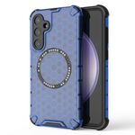 Custodia per telefono antiurto con anello magnetico a nido d'ape per Samsung Galaxy S23 FE 5G (blu)